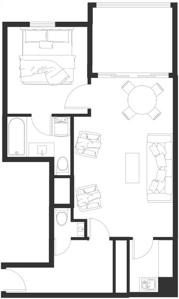 1-Bedroom Floorplan