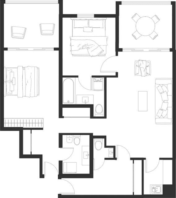 2-Bedroom Floorplan